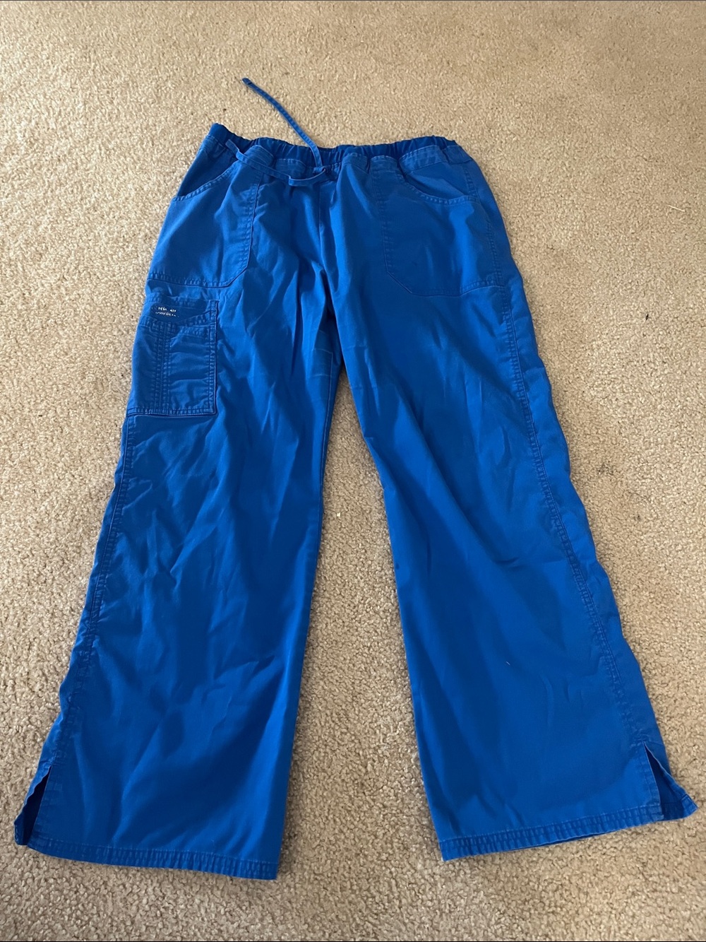 Wide Leg Drawstring Pants in Bright Blue